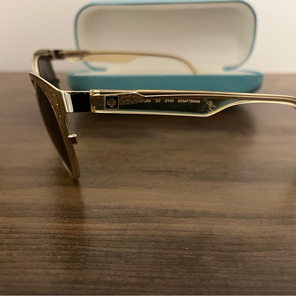 Kate Spade Glittering Gold Cat-Eye Sunglasses - Picture 2 of 7